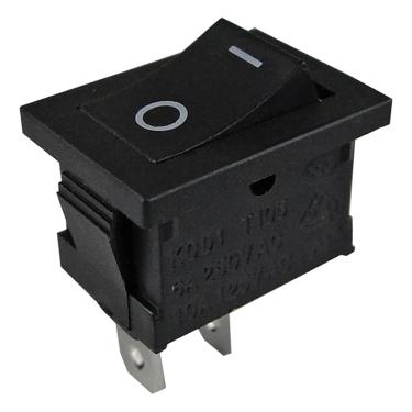 Imagem de Chave Retangular Gangorra Preta 2T 15A 250VAC/ 20A 125VAC Pacote com 25 Unidades