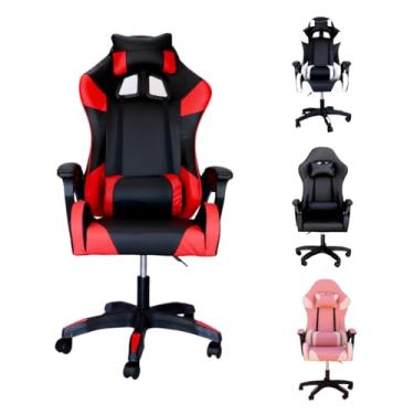 Imagem de Cadeira Gamer Ergonômica Reclinável 135° C7 Neo, Poltrona, Gamers, Setup, Profissional, Com almofadas, Escritório (Preta e Vermelha)