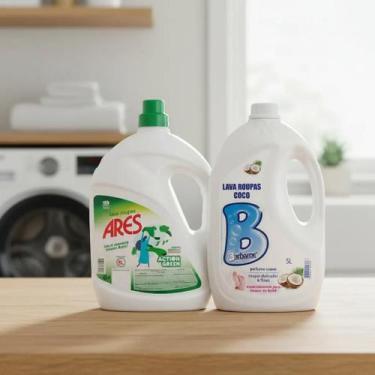 Imagem de Kit Lava Roupas Action Green Ares , Sabao Coco 5 L Barbarex - BARBAREX
