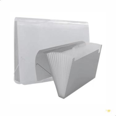 Imagem de Kit 2 Pastas Sanfonadas Organizadoras A4 31 Divisórias Cristal