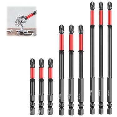 Imagem de Conjunto de chaves de fenda de impacto FPH2 para eletricistas, 9 peças de aço S2 65 mm, 110 mm e 150 mm, brocas hexagonais magnéticas, brocas de fenda cruzada