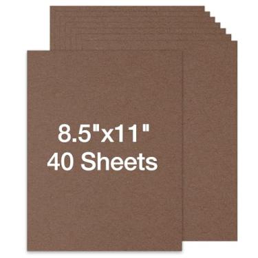 Imagem de Pacote com 40 cartolina em branco 21 x 28 cm de espessura, 200 gsm/34 kg, cartolina pesada para impressora, cartões postais, convite de casamento, cartão de agradecimento, papel fotográfico (café)