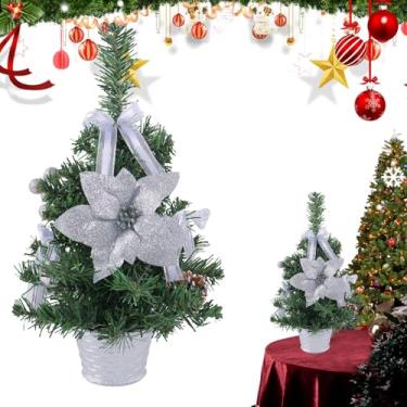 Imagem de Árvore de Natal de mesa,Árvore de Natal artificial - Pequeno pinheiro artificial com enfeites | Tampo de mesa pequena decoração de árvore de Natal para casa, restaurante, cozinha, shopping