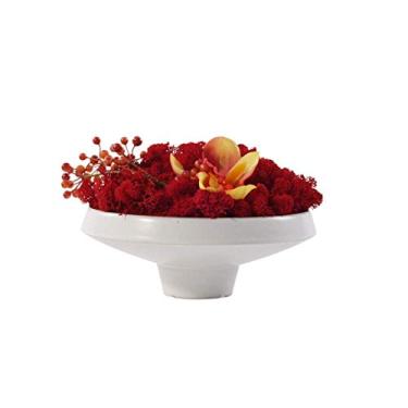 Imagem de LMJYU Bonsai moderno flores artificiais com imitação de porcelana vasos de flores arranjos de flores falsas para decoração de casa flor para decoração de casa escritório decoração de casamento