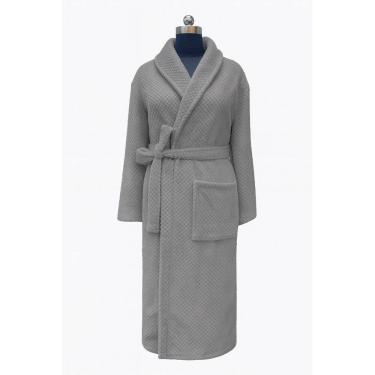 Imagem de Roupão Unissex Em Microfibra Felpuda GG - Habitat - Cinza
