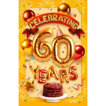 Imagem de Prime Greetings Cartão de aniversário de 60 anos, feito nos EUA, cartolina grossa com envelope premium embalado em um envelope de apresentação reutilizável, ecológico, 12,7 cm x 19,7 cm