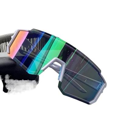 Imagem de Óculos De Sol Esportivos À Prova De Vento Para Ciclismo, Esqui, Direção(Branco e verde)