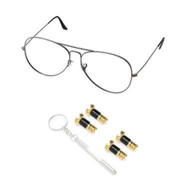 Imagem de PapaViva Conjunto de 2 pares de parafusos de substituição para óculos de sol Ray-Ban RB3025/RB3549/RB3533/RB3293/RB3569/RB3519/RB3506/RB3445/RB3478 - Dourado (Flat Phillips)