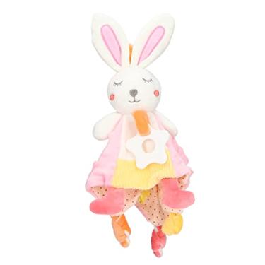 Imagem de aqxreight Cobertor de Segurança para Bebês, Mastigável, Suavidade, Forma de Coelho Rosa, Toalha de Segurança para o Quarto, Sinos, a Cama Pode Ser um Cobertor, Mordedor de Coelho, Gancho de Lugar,