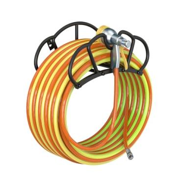 Imagem de Qatsrin Suporte de mangueira de jardim super estável, suporte de mangueira de água para parede, comporta mangueiras de 38 metros, suporte de armazenamento de carretel de mangueira destacável para