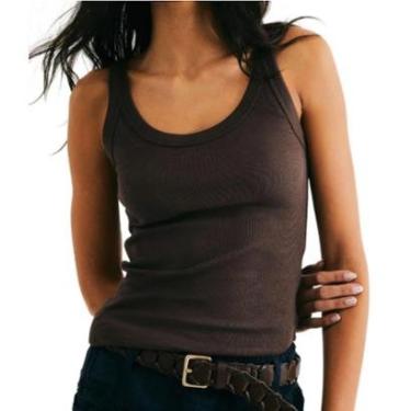 Imagem de Regata Feminina Hering Slim Canelada Marrom - N1TEHNJEN-Feminino