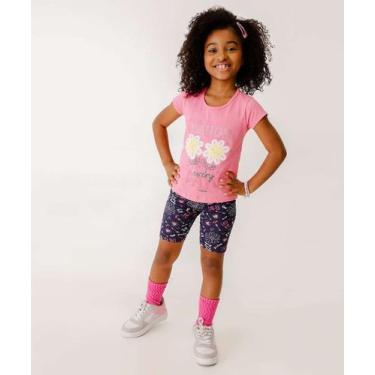 Imagem de Conjunto Infantil Estampa Flores Tam 4 a 10-25127 - VTL, 6, Rosa, Azul