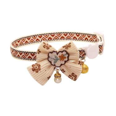 Imagem de IEUDNS Gargantilha para Gatos com Laço e Sino, Ajustável, Acessórios Fofos para Gatos, Colar Decorativo para Cães Pequenos e Gatinhos