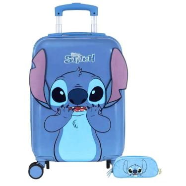 Imagem de Kit Escolar Lilo Stitch Mala Viagem + Estojo Triplo