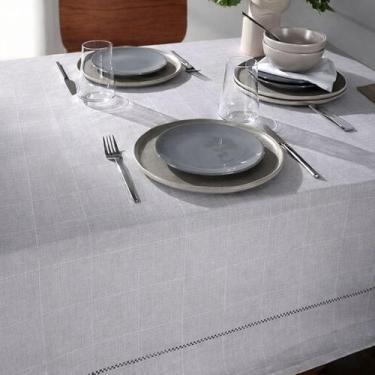 Imagem de Toalha de Mesa Retangular 8 Lugares Dohler Limpa Fácil Iara Cinza 1,60