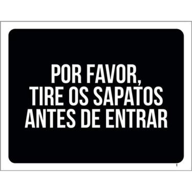 Imagem de Kit 3 Placas Por Favor Tire Sapatos Antes Entrar 36X46