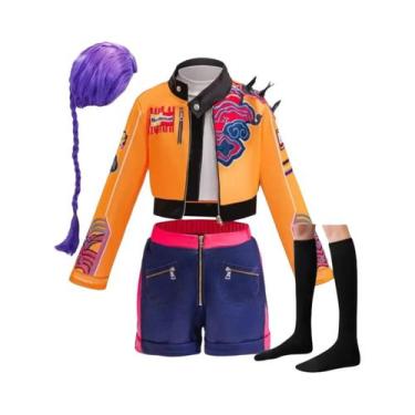 Imagem de Fantasia De Cosplay De Caçador Para Meninas, Saia Curta Branca, Top, D