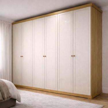 Imagem de Guarda-roupa Casal 6 Portas 100% Mdf Pérola Yescasa