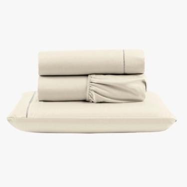 Imagem de Jogo De Lençol Peletizado 400 Fios Solteiro 3 Peças Casa - Hotel - Pousada Barato - Palha