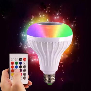 Imagem de Lâmpada Led 12W E27 Rgb Colorida Com Caixa De Som Bluetooth