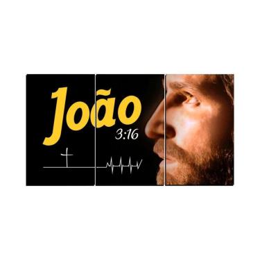 Imagem de Quadro Decorativo New Decor João 3:16 MDF 3 Peças