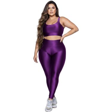 Imagem de Conjunto Fitness Plus Size Top e Calça New Zig 3D Vekyo Alta Compressão Academia Treino Musculação-Feminino