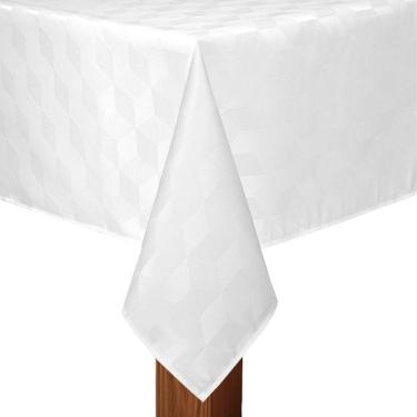 Imagem de Toalha De Mesa Copa E Cia Versatile Aretha Retangular 6 Lugares- 160 X 220 Cm Branco