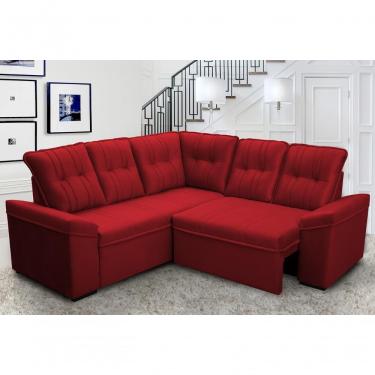 Imagem de Sofá Canto London Vermelho Suede Velut - King House