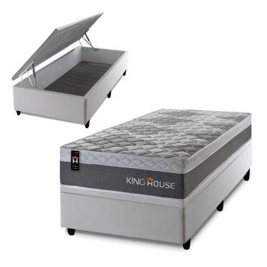 Imagem de Cama Box Baú Sheffield 96x203 com Molas Ensacadas King House