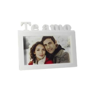 Imagem de Porta Retrato De Plástico 15x20 Com Frase Te Amo - Yins Home, Branco