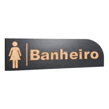 Imagem de Placa Banheiro WC MDF Alto Relevo porta Masculino e Feminino