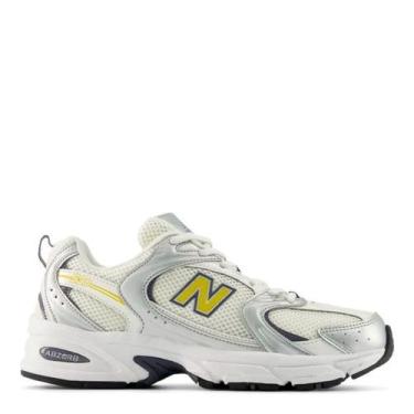 Imagem de Tênis New Balance 530 Unissex Prata/Amarelo -, Prata, Bege, 40 BR