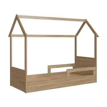 Imagem de Cama Infantil Com Colchão Montessoriana Marrom Completa - Completa Móv
