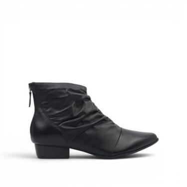 Imagem de Bota Cano Baixo Drapeada - Di Vitrini, Preto, 36