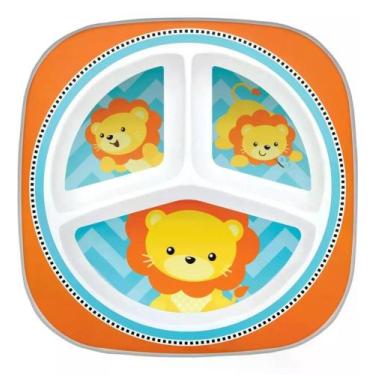 Imagem de Prato Infantil Com 3 Divisórias Bpa Free Bebê Buba - Leãozinho