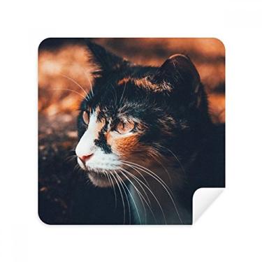 Imagem de Limpador de tela de tecido de camurça marrom perfil animal vintage óculos perfil olho de gato pacote com 2