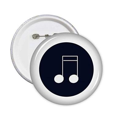 Imagem de Doubled-Demiquaver Notas musicais alfinetes botão de crachá decoração de roupas redondas 5 peças