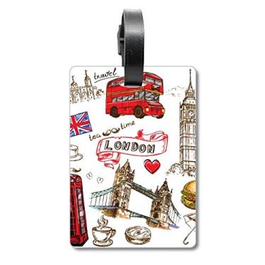 Imagem de Heart Tower Bus Car UK Hambúrguer, Bagagem, Cartão de Bagagem, Etiqueta de Scutcheon