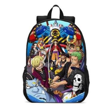 Imagem de MOCHILA ESCOLA INFANTIL JUVENIL ONE PIECE PIRATA LANÇAMENTO-Unissex