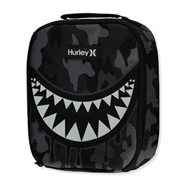Imagem de Hurley — Lancheira para meninos com isolamento térmico, cinza camuflado Shark Bite, O/S, Uma lancheira isolada e única, Tubarão camuflado cinza, O/S