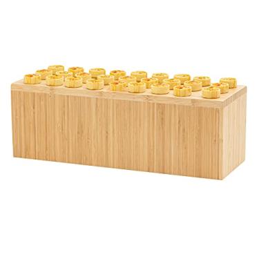 Imagem de Restaurantware - Suporte de tela de 51 x 18 x 18 cm, 1 expositor retangular de madeira para padaria – suporte médio, para varejo, catering ou buffets, elevador de exibição de alimentos de bambu,