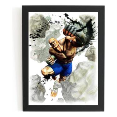 Imagem de Quadro Sagat Street Fighter Gamer Arte Muay Thai - Fanarte