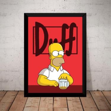 Imagem de Quadro Os Simpsons Homer Cerveja Duff Arte Poster Moldurado - Fanarte