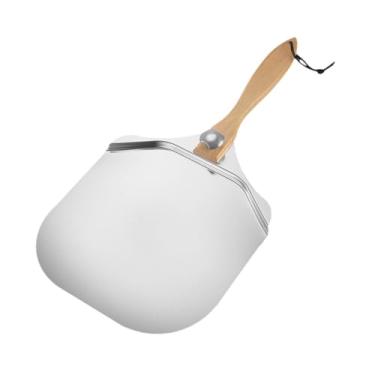 Imagem de Ｂｅｓｇａ Pá de pizza de 12 polegadas com cabo de madeira dobrável, pá de pizza de alumínio fácil de limpar para transporte de, virar e recuperar pizzas