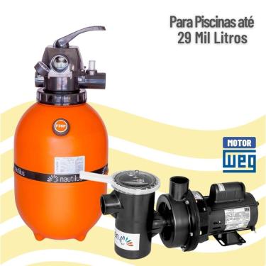Imagem de Conjunto Filtro E Motobomba 1/3Cv Para Piscina Até 29 Mil Litros - Nautilus