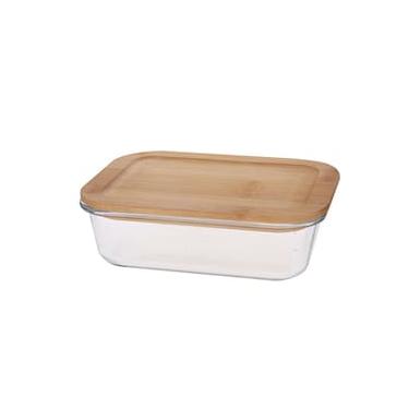 Imagem de Porta Mantimentos Retangular Dynasty em Vidro Borossilicato e Bambu - 1 litro