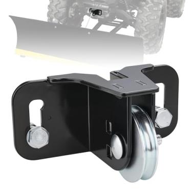 Imagem de IUVWISN 105270 Kit de polia de guia de neve universal para ATV UTV Guincho com padrão de parafuso de 12,4 cm Acessórios de polia de alta eficiência para reduzir a carga do arado de neve