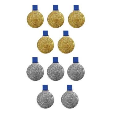 Imagem de Kit C/5 Medalhas de Ouro M43 + 5 Medalhas de Prata M43 - Crespar