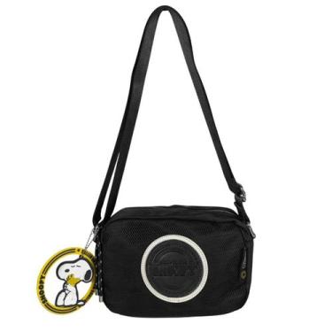 Imagem de Bolsa Snoopy Transversal Pequena Coleção Be Happy SP3213 Cor:Preto, Pr
