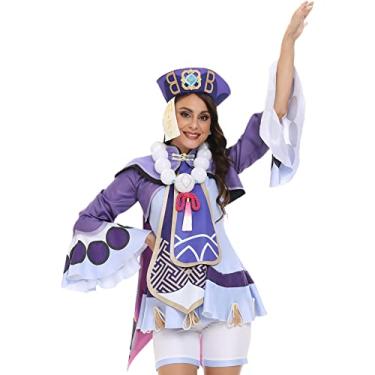 Imagem de EASTANA Fantasia de cosplay Qiqi Genshin Impact para todos os personagens de Halloween (M)